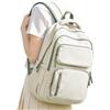 suradar Zaino Scuola Superiore Media Ragazza Multitasche Beige e verde | Zaino Porta PC 15,6 Pollici, Zaini Scuola Impermeabile, Zaino Leggero Scuola Media, School Bag per Ragazzo e Ragazza