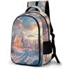 WECECE Zaino Scuola Snow Scene Ragazza 13 Anni Zaino Scolastico Beautiful Landscape Ragazzi Media Cartella per Libri Laptop Porta del Frigorifero, Bookbag Attività Scolastiche