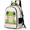 WECECE Zaino Scolastico Kawaii Frog Design Ragazza Classe 7 Borsa Scolastica Animal Frog Studenti 11-15 Anni Cartella per Libri Laptop, School Bag Ritorno Scuola Gita Viaggio