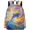 TPISLI Zaino Scolastico Dolphin Rainbow Bambino Elementare Borsa Scuola Sea Creature Bambina 8 Anni Cartella Scolastica Primaria Daypack, Outdoor Gite Uso Quotidiano