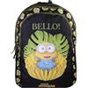 Bagtrotter - I Minions - Zaino scuola - Nero - 2 scomparti con zip - 1 tasca con zip - 32x16x46cm - Spallacci imbottiti - Schienale imbottito - Poliestere - Zaino scuola primaria