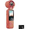 Generic Everyday Vlog Camera Rotante 4K, colore Orang CON 32G