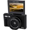 Tangxi Fotocamera Digitale 5K, Fotocamera per Vlogging WiFi da 75 MP | Video 5K Foto da 75 MP Zoom Digitale 18x, Schermo Ribaltabile a 180° da 3 Pollici, Zoom Digitale 18x, 1150 MAh Integrato,