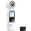 Generic Everyday Vlog Camera 4K Rotante, Bianco CON 32G
