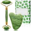EMOCCI PRO Rullo di Giada Gua Sha Viso Jade Roller Rullo massaggio strumento di nuova versione naturale ringiovanisce pietra per anti-invecchiamento collo Wrinkgless