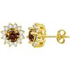 PAKORIO Orecchini a lobo fiore moissanite eleganti donna, 1ct VVS1, Argento 925 placcato oro, ipoallergenici, anti-ossidazione, regalo
