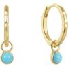 ZHUORAN Orecchini da Donna in Argento Sterling 925 Orecchini Classici in Argento Dorato con Turchese(Gold)