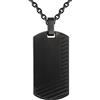 True Rebels Collana da Uomo Acciaio Inox Nero 50 cm Dog Tag | Pendente dog tag,catena ad ancora,acciaio inossidabile,nero,gioiello da uomo,design moderno,collana da uomo
