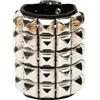 Heart Rock Bracciale uomo pelle vera regolabile con borchie a piramide, fibbia regolabile da 17 a 20,5 cm e minuteria in ferro nickel free - Made in italy