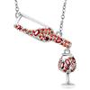 GNOCE Bottiglia di Vino Versare Tazza di Vetro Collana di Rame Intarsiato con Gemme Arancioni Per Le Ragazze Adolescenti Sposa Gioielli Delle Donne di San Valentino Regalo di Giorno delle Donne