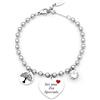 dalcuore Bracciale Amicizia Donna Acciaio Ipoallergenico Regolabile. Charm Frase Incisa. Idea Regalo Originale per Lei: Compleanno, Natale, Laurea. Perfetto per Amica, Fidanzata, Sorella, Mamma, Zia.