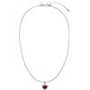 Purelei Sleeky Collana con ciondolo a forma di cuore rosso, impermeabile e regolabile, in filigrana in acciaio inox con zirconi rossi | placcatura in oro 14 K/18 carati, minimalista ed emotivo