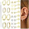 KRFY 16G/18G/20G Piercing Orecchio Acciaio Chirurgico Piercing Trago Helix Orecchini da Donna Oro/Argento Push In Nostril Labbro Medusa Cartilagine Helix Piercings