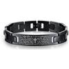 Fachoice Bracciale con citazione biblica a croce per uomo, collana a maglie con scritta in lingua tedesca, vintage, citazione cattolica verso, croce gioielli per uomini