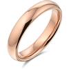 Bling Jewelry Anello nuziale in titanio semplice nero a cupola per coppie, per uomo e donna, comfort fit 4MM