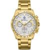 Ben Sherman Orologio da uomo Ben Sherman Liverpool Chronograph con quadrante bianco goffrato e bracciale in acciaio inossidabile color oro