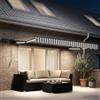 Kaloriko Cornice per Tenda Manuale con LED 3,5 x 2,5 m per Esterni giardini terrazze veranda con illuminazione a risparmio energetico e bracci retrattili antiruggine