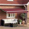 Kaloriko Cornice per Tenda Manuale con LED Borgogna e Bianco 3,5 x 2 m Materiali di alta qualità Dimensioni generose per esterni, giardini e terrazze, con controllo manuale o motorizzato