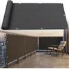 AJALGZ Telo Frangivista Balcone 65x1000cm - Copertura Ringhiera Protezione Privacy e Anti-UV | Telo Paravista Resistente per Balcone, Giardino e Terrazza, con Occhielli e Fascette, Antracite