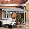Kaloriko Tenda sole retrattile con LED 3,5 x 2,5 m per patio veranda giardino esterno schermatura ombreggiante manuale o motorizzata con braccio cassonetto e tessuto resistente