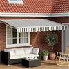 Kaloriko Cornice per Tenda Manuale con LED Antracite e Bianco 2,5 x 2 m in Alluminio Resistente con Tessuto Estensibile per Giardini e Terrazze Spaziose
