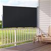 Vigevee Tenda da sole laterale, 140 x 300 cm, per balconi e terrazze, tenda avvolgibile laterale, protezione UV, opaca, con maniglia, protezione solare per balcone e terrazza, antracite