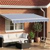 Kaloriko Cornice per Tenda Manuale con LED Blu e Bianco 3,5 x 2,5 m per Giardini e Terrazze, Ombreggiante Estensibile, Protezione UV, Motorizzata o Manuale, Design Moderno