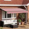 Kaloriko Tenda per esterni con LED 3 x 2,5 m in tessuto resistente con cornice alluminio, apertura manuale o motorizzata, ideale per patio, veranda, giardino e terrazza, con protezione UV