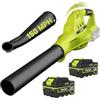 PULITUO Soffiatore senza fili waith 2 x 4.0 batterie e caricabatterie BL2009 (verde)