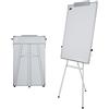 OHMG Lavagna bianca cancellabile su piede, lavagna magnetica da cavalletto, 60 x 90 cm, altezza regolabile con supporto, Whiteboard telaio in alluminio, mobile Paperboard pieghevole da tavolo da conferenza