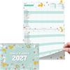 Giftinghouse Calendario familiare 2026 UK, formato A3, visualizzazione mensile, con 6 colonne, per genitori e bambini, 42 x 31 cm, pianificazione domestica e scolastica da gennaio a dicembre 2026