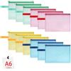 OFFCUP Borse di File A6, 12 Pezzi Zip Impermeabile, Mesh | Sacchetto del Documento, Sacchetto Di Documenti Portatile, Busta Plastica per Uffici Cosmetici Forniture Accessori da Viaggio