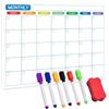 Novocloud Planner Mensile Magnetica Frigo, 42 cm × 30 cm Calendario Magnetico per Frigorifero, Multifunzionale Riutilizzabile Calendario Magnetiche con 6 Penne e Gomma