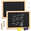 HMCEY 2 PCS Lavagna Nera Da Appendere,HMCEY Lavagna Cornice Legno 30 X 20 CM | In Plastica,Non Magnetico,Con Struttura A Doppia Faccia,Superficie Liscia e Uniforme,Facile Da Scrivere,Per Buffet, Scuole