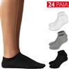 Set 24 Paia Calzini Fantasmini Uomo Donna Corti Mini Calze Cotone Pedulini VEQUE