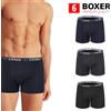 Set 6 Pezzi Boxer Uomo Mutande Cotone Elasticizzato Intimo Nero Grigio Blu VEQUE