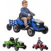 AIYAPLAY Trattore Elettrico per Bambini 3-8 Anni con Rimorchio Staccabile, Blu