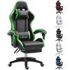 Vinsetto Sedia da Gaming Altezza Regolabile e Schienale Reclinabile