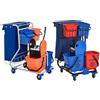 HOMCOM Carrello Pulizie Professionale con 4 Secchi 18L/6L