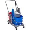 HOMCOM Carrello Lavapavimenti Professionale con Ruote 2 Secchi e Strizzatore