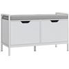 HOMCOM Mobile Scarpiera a 2 Armadietti con Cuscino 84x35x50 cm Bianco
