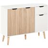 HOMCOM Credenza Cucina Stile Nordico con Cassetto e Armadietti in Legno
