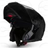 CRUIZER Casco Moto Scooter Modulare Nero Lucido Doppia Visiera Trasparente Sole