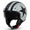 CRUIZER Casco moto Demi Jet Custom Scooter Omologato Bianco Stella visiera
