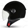 Cruizer Casco Jet Visiera Trasparente Moto Scooter Omologato Nero Lucido