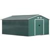 Outsunny Capanno Attrezzi in Acciaio con Porte Scorrevoli 340x386x200cm