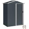 Outsunny Capanno da Giardino in Acciaio Porta Scorrevole 136x87x176 cm Grigio