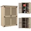 Outsunny Armadio da Esterno a 2 Ripiani in Legno di Abete 127x65x159.5/168 cm