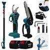 WYLBi Kit potatura cesoia forbice sega 6 con olio batteria asta telescopica + snodo