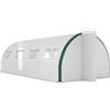 Outsunny Serra a Tunnel 6x3 m con 2 Porte a Cerniera e 8 Finestre Bianco e Verde